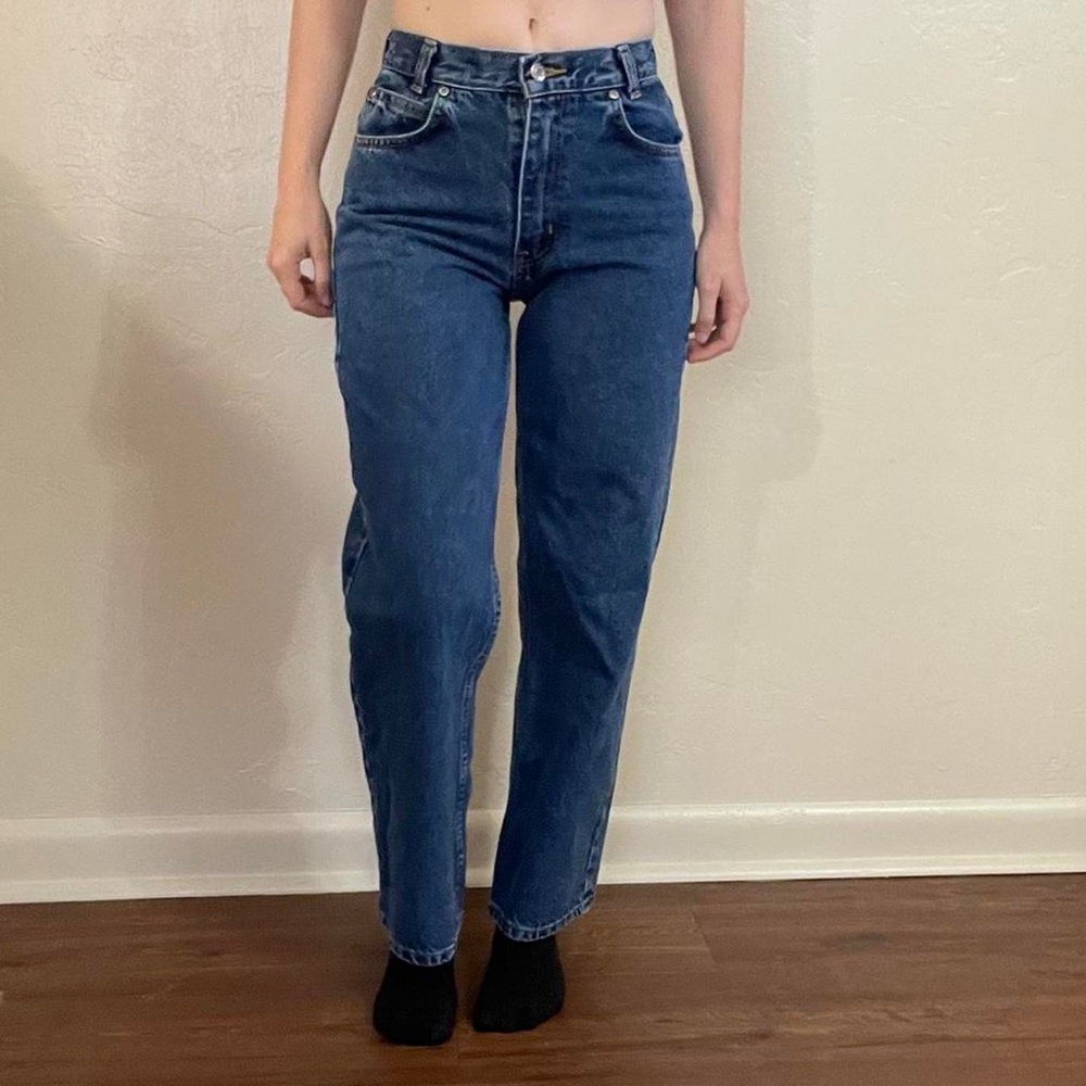 Vintage Arizona Dark Wash Wide Leg Highwasted Mom Jeans ✨